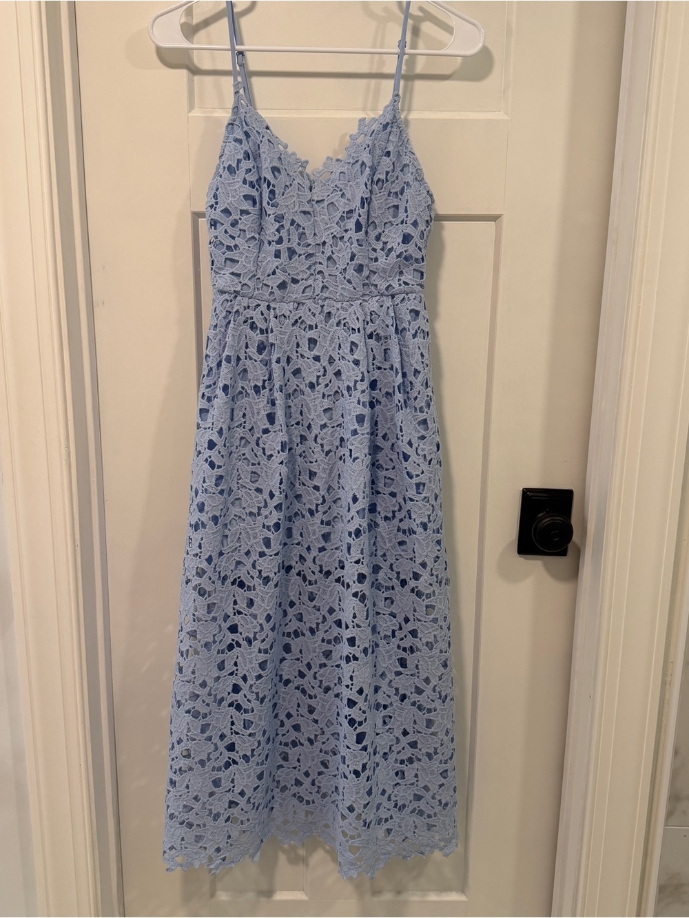 ASTR Light Blue Lace Midi Dress